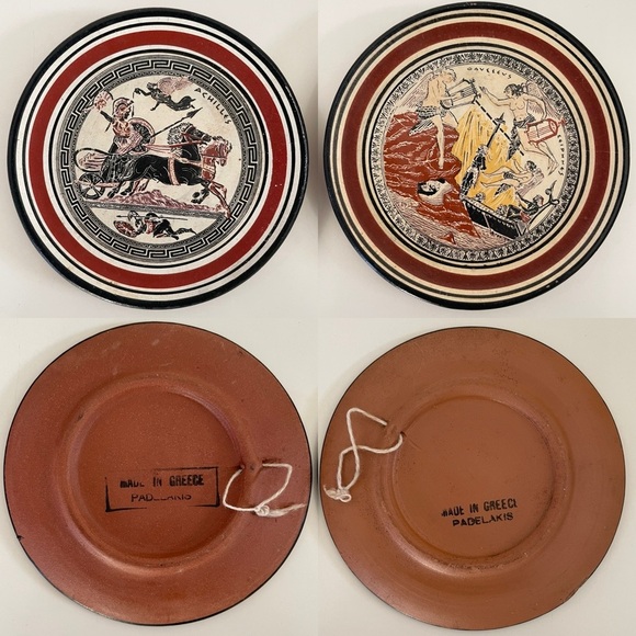 Vintage Miniature Greek Mythology Ceramic Plates, Set of 2, Made in Greece - Picture 13 of 13